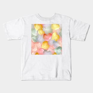 Valentines heart shaped Autumn leaves Kids T-Shirt